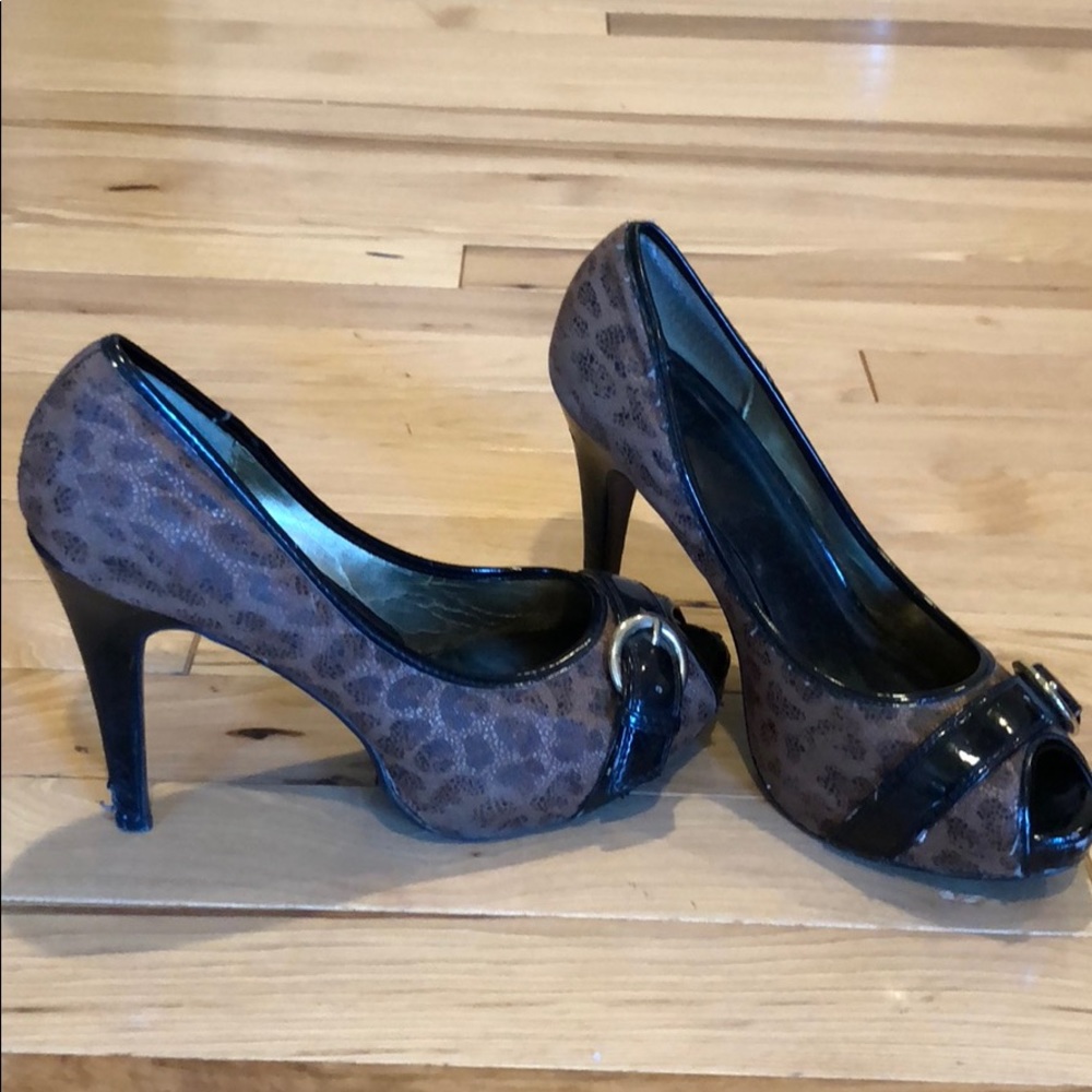 Leopard skin heels
